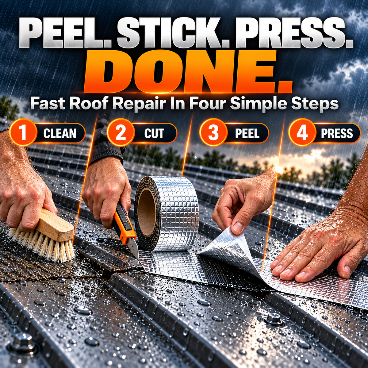 Heavy-Duty Butyl Waterproof Repair Tape – Heat-Resistant Self-Adhesive Seal for Roofs, Pipes & Cracks