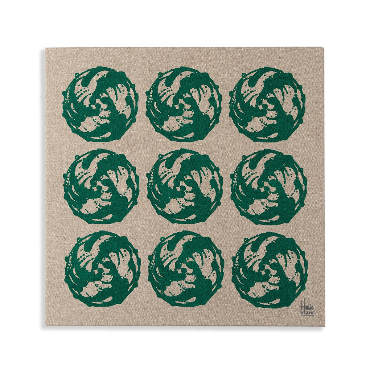Vintage Tile Stretched Canvas Print in Emerald