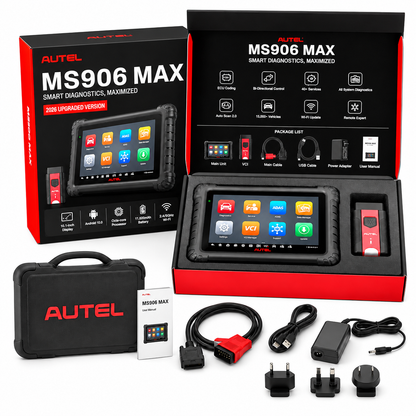🔥[Hot sale]🔥Autel MS906MAX 2026 Pro All‑Systems Automotive Diagnostic Scanner, 3000+ Active Tests 40+ Service Functions 10 Inch OBD2 Car Scan Tool