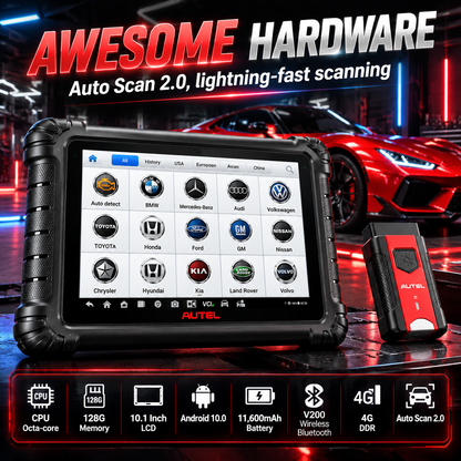 🔥[Hot sale]🔥Autel MS906MAX 2026 Pro All‑Systems Automotive Diagnostic Scanner, 3000+ Active Tests 40+ Service Functions 10 Inch OBD2 Car Scan Tool