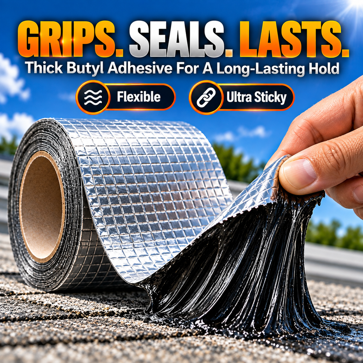 Heavy-Duty Butyl Waterproof Repair Tape – Heat-Resistant Self-Adhesive Seal for Roofs, Pipes & Cracks