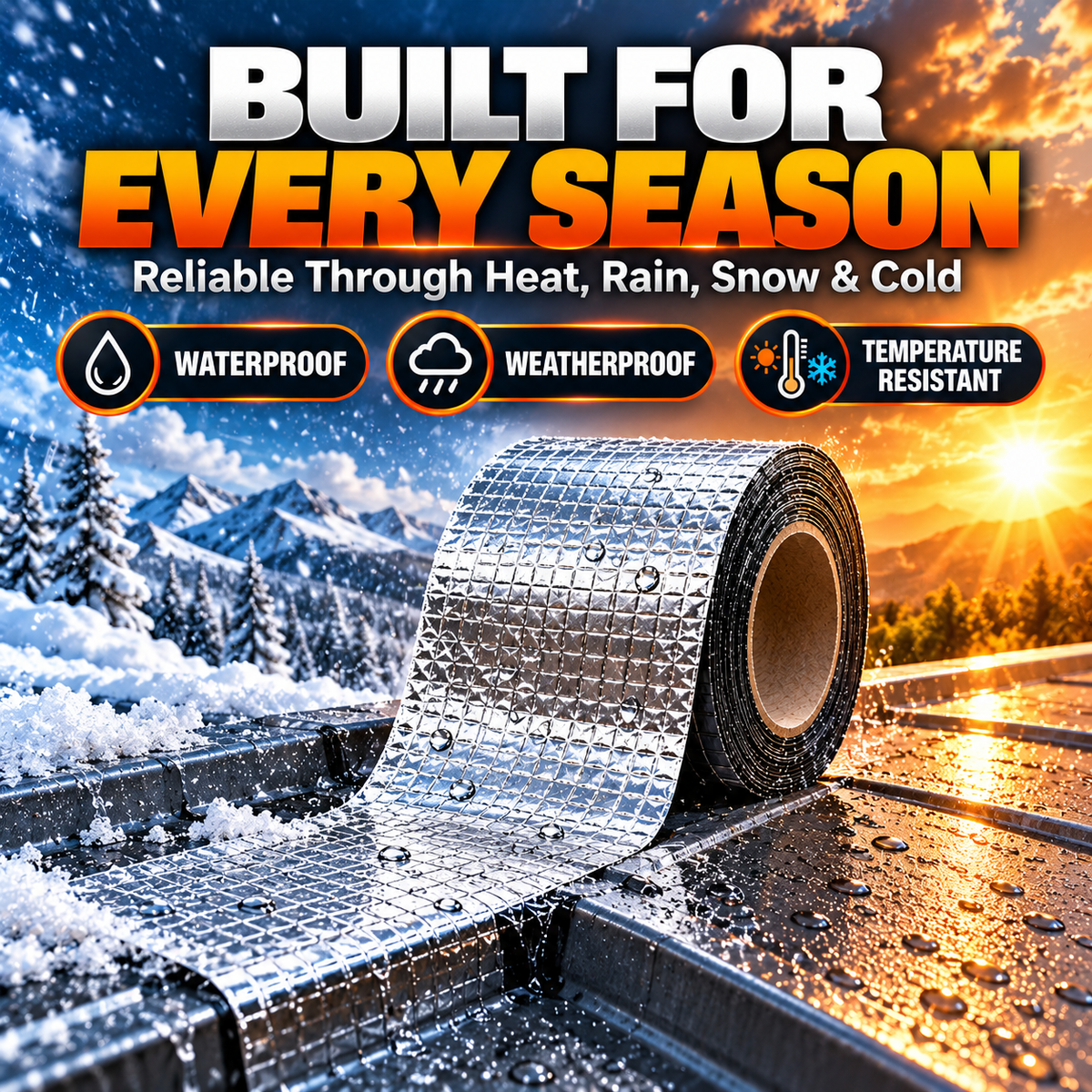 Heavy-Duty Butyl Waterproof Repair Tape – Heat-Resistant Self-Adhesive Seal for Roofs, Pipes & Cracks