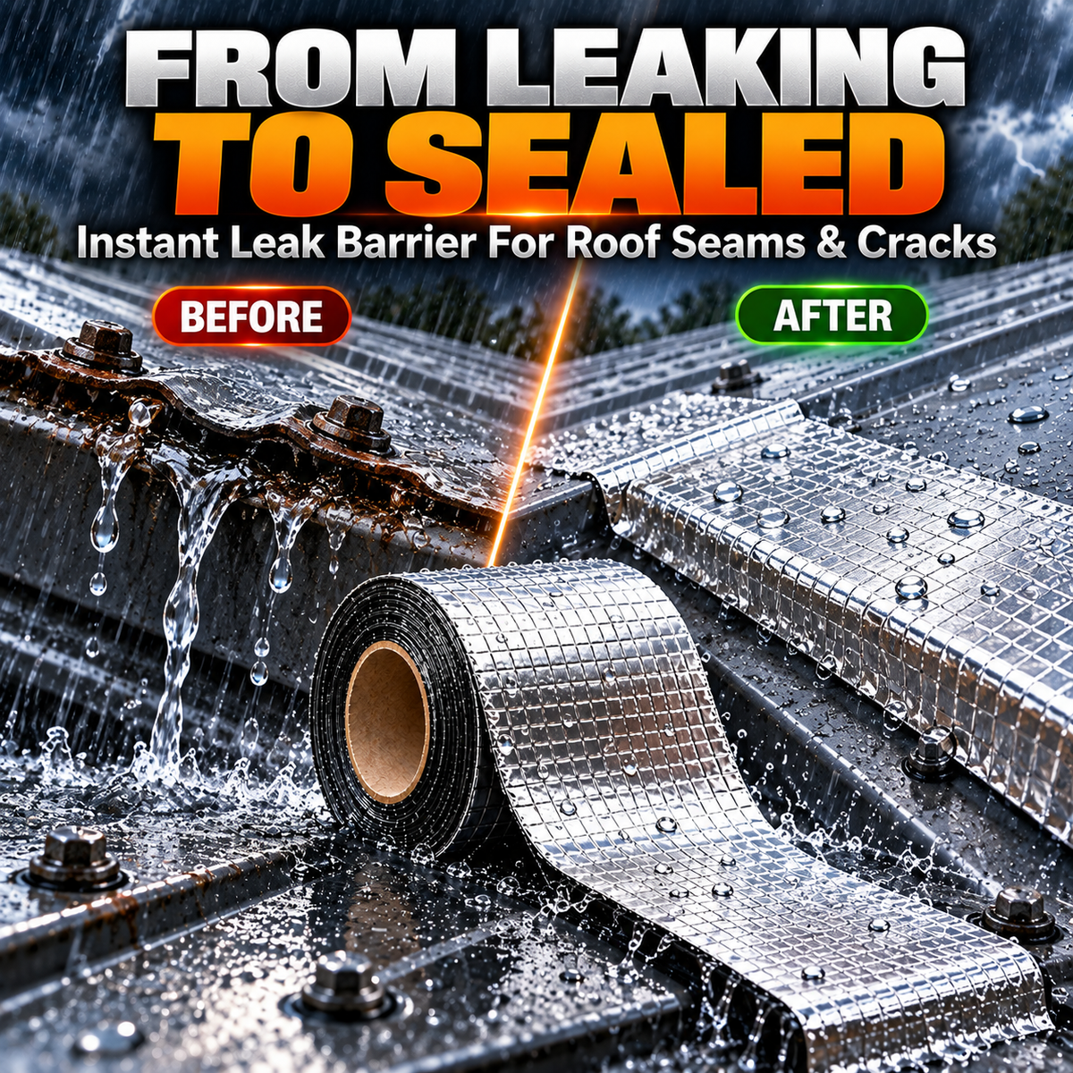 Heavy-Duty Butyl Waterproof Repair Tape – Heat-Resistant Self-Adhesive Seal for Roofs, Pipes & Cracks