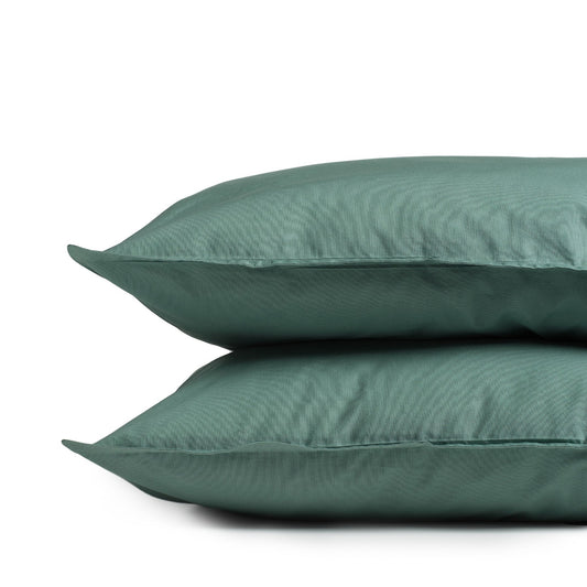 Percale Cotton Pillowcase in Jade Green (Set of 2)